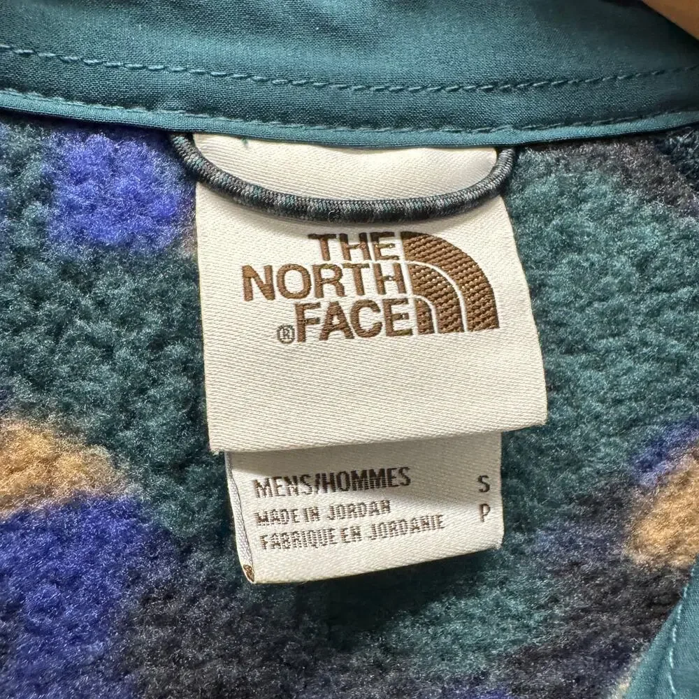 The‎ North Face Shacket Mens Small Snap Up Fleece Gordon Lyons Green Blue Jacket